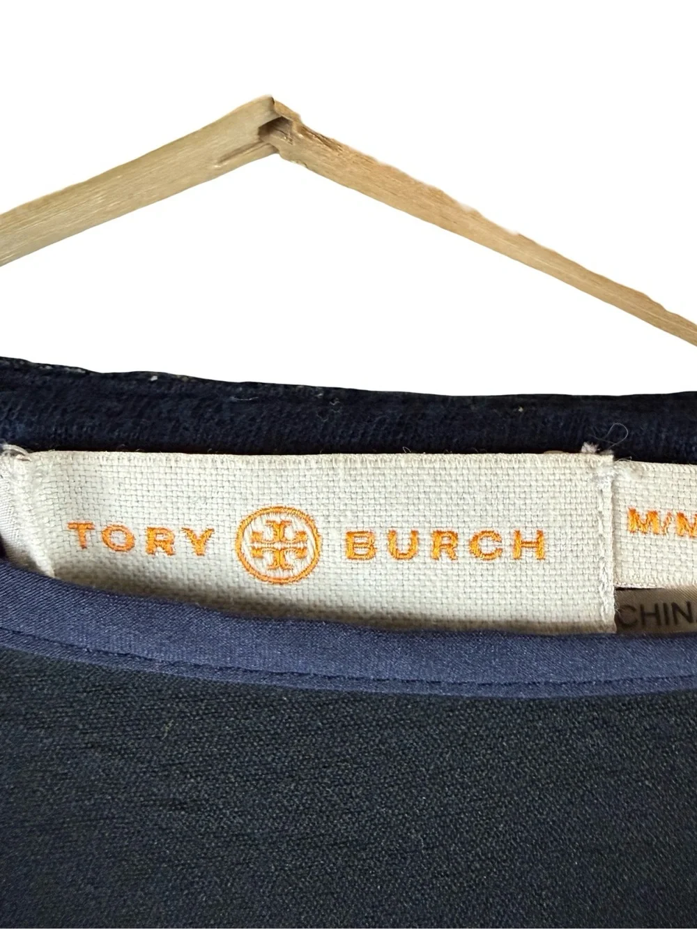 Tory Burch Liliana Linen Dress Tie Waist Blue Medium